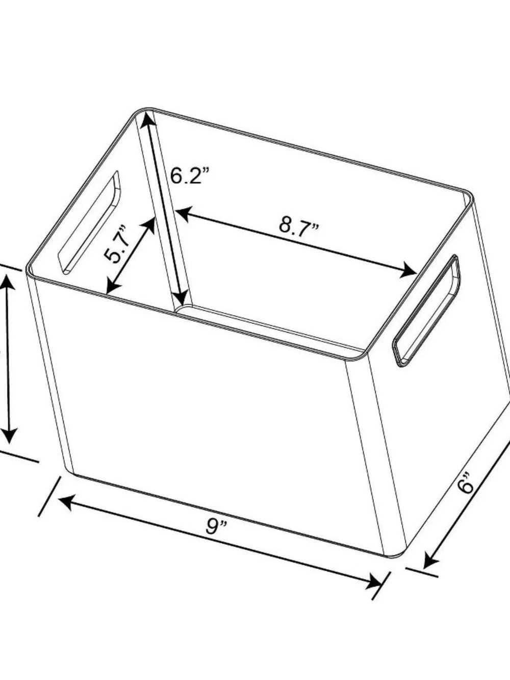 Brightroom | Medium Bathroom Organizer Clear Bin with Handle